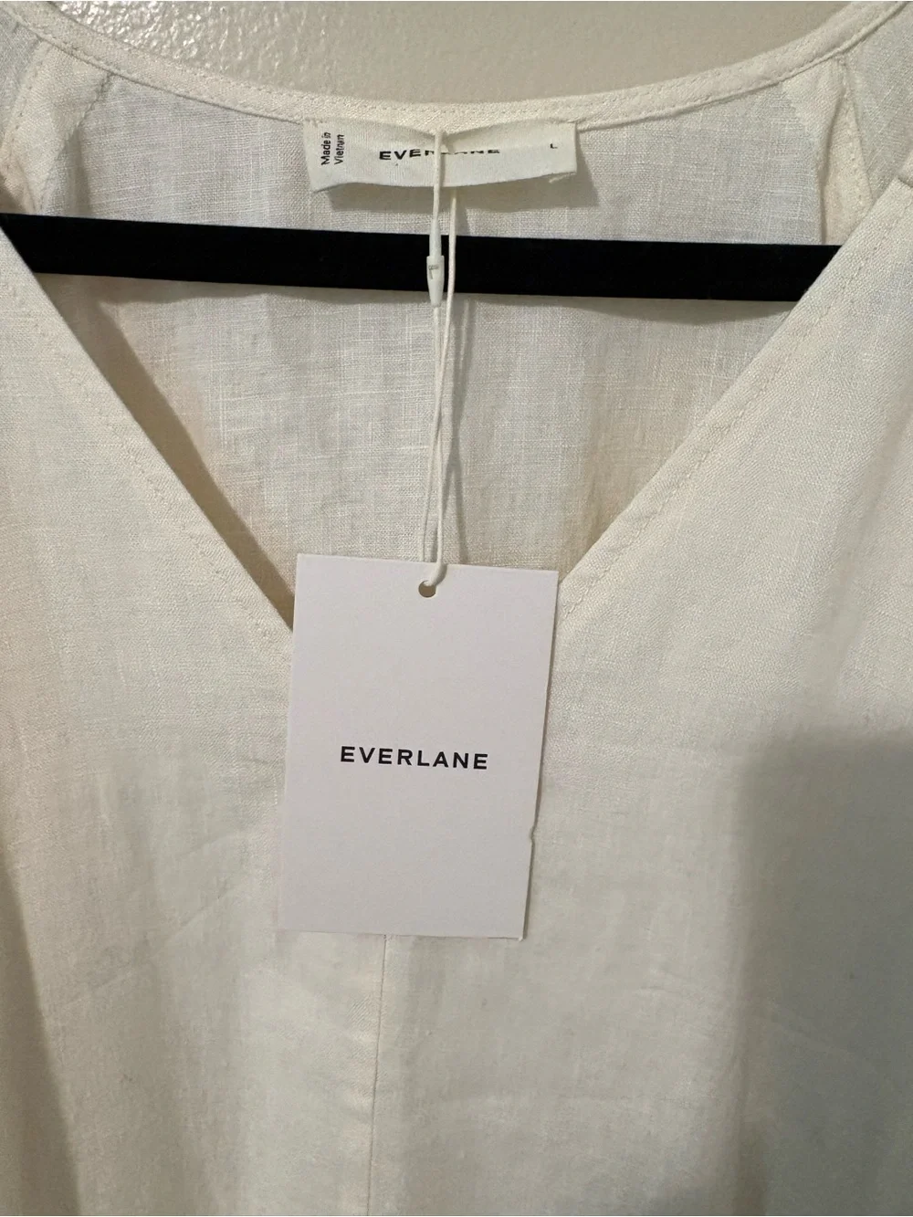 Everlane Linen Oversized Puff Sleeve Dress 100% European Flax Lux Pockets Large - Picture 3 of 12